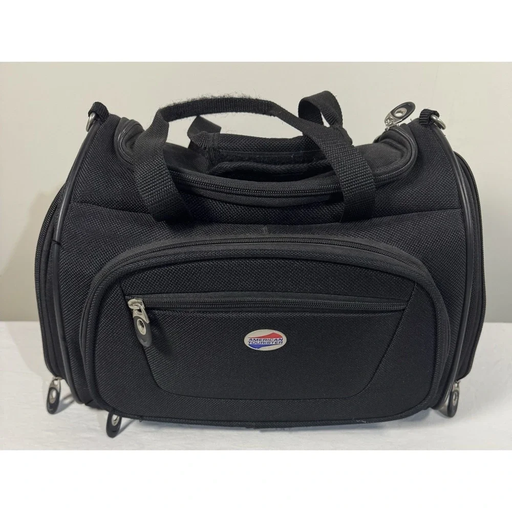 American Tourister Travel Bag Carry On Luggage Messenger Bag Black
